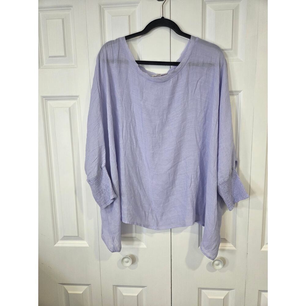 Ee:some Lavender Oversized Flowy Breezy Long Sleeve Top Medium Raw Hem